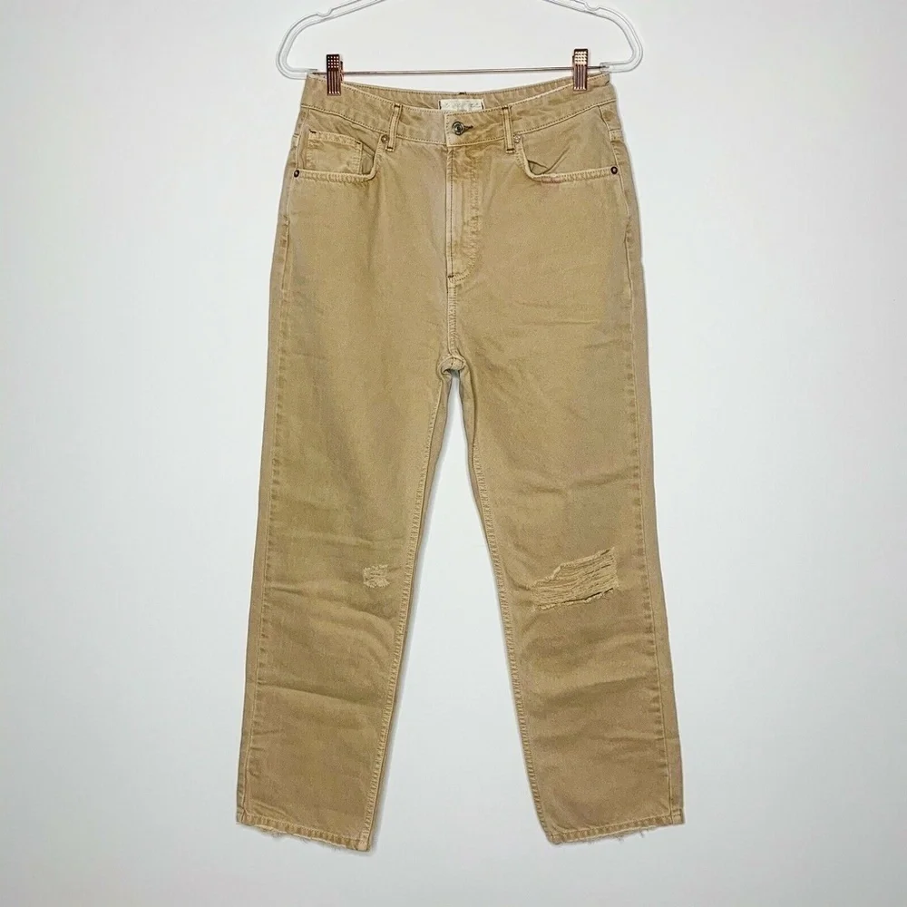 We the Free Free People Dakota Straight Leg Jeans Women 30 Cafe Au Lait Beige - Picture 3 of 8